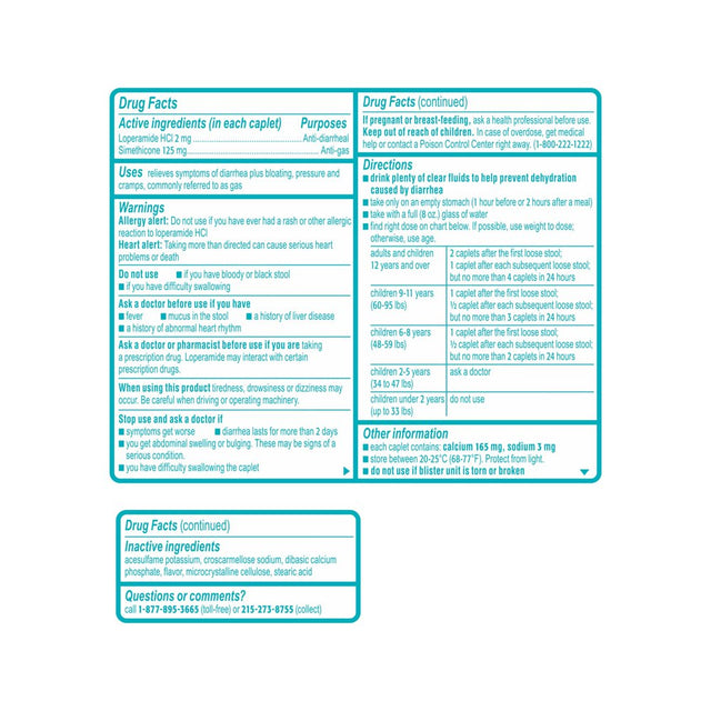 Imodium Multi-Symptom Relief Anti-Diarrheal Medicine Caplets, 18 Ct.
