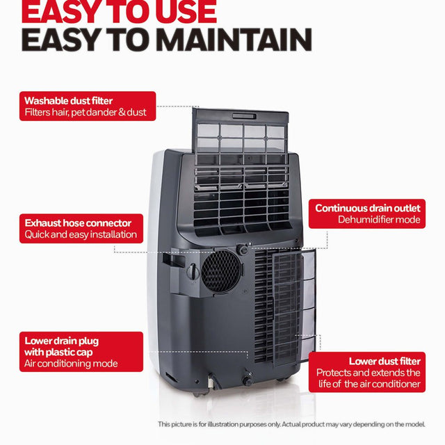 Honeywell Portable Air Conditioner W Heat Pump, Dehumidifier & Fan, Cools & Heats Rooms up to 700 Sq. Ft. W Remote & Advanced LED Display, MN4HFS9