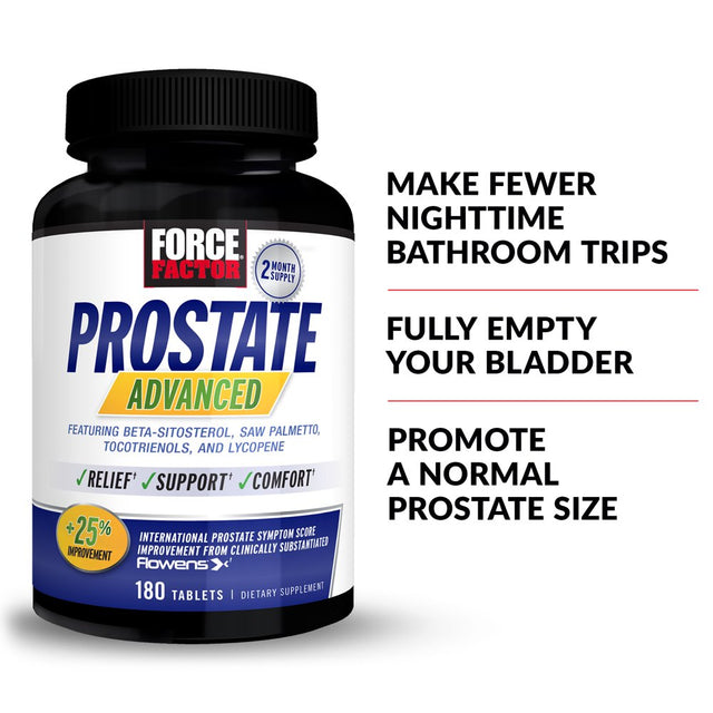 Force Factor Prostate Advanced, Prostate Supplement for Men,180 Tablets