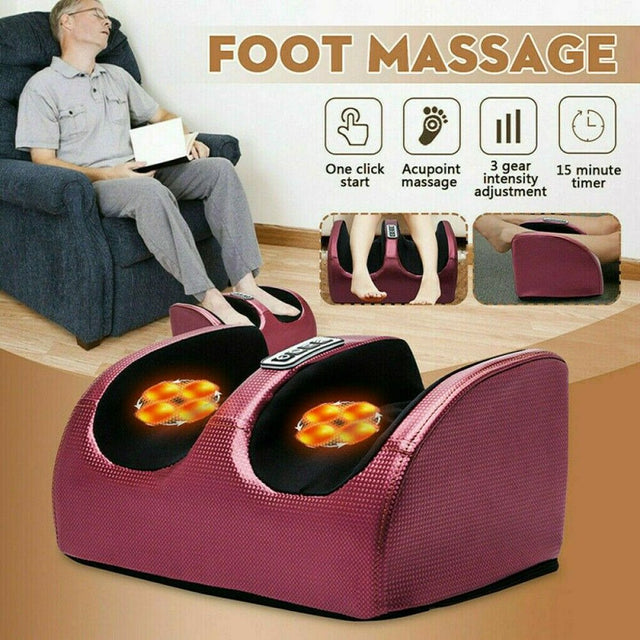 2Z Foot Massager Machine Massage,Feet Massager, Chronic Nerve Pain Therapy Spa Gift Deep Kneading Rolling Massage for Leg Calf Ankle, Electric Shiatsu Foot Massager
