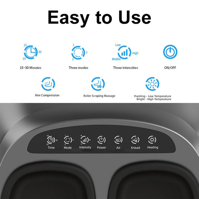 Ikristin Foot Massager Machine with Heat and Remote, Shiatsu Deep Kneading, Compression, Multi-Massage Modes, Auto-Off Timers, for Plantar Fasciitis, Neuropathy Pain, Relax for Home or Office