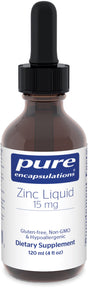 Pure Encapsulations Zinc Liquid 15 Mg | Zinc Gluconate Hypoallergenic Supplement for Immune Support | 4 Fl. Oz.