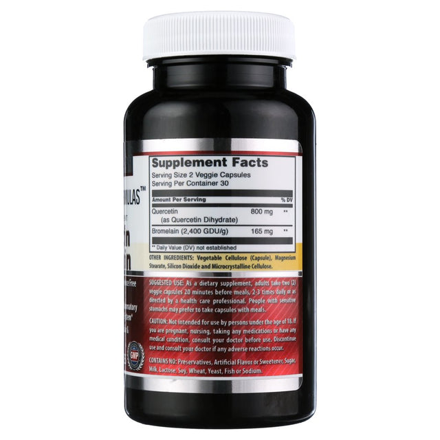 Amazing Formulas Quercetin 800 Mg with Bromelain 165 Mg 800 Mg 60 Vcaps