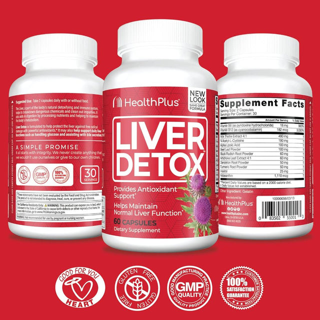 Health plus Liver Detox Capsules, 60 Count