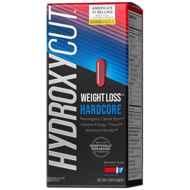 Hydroxycut Hardcore Weight Loss Capsules, Burn Calories, Increase Energy, 60 Ct, 30 Servings