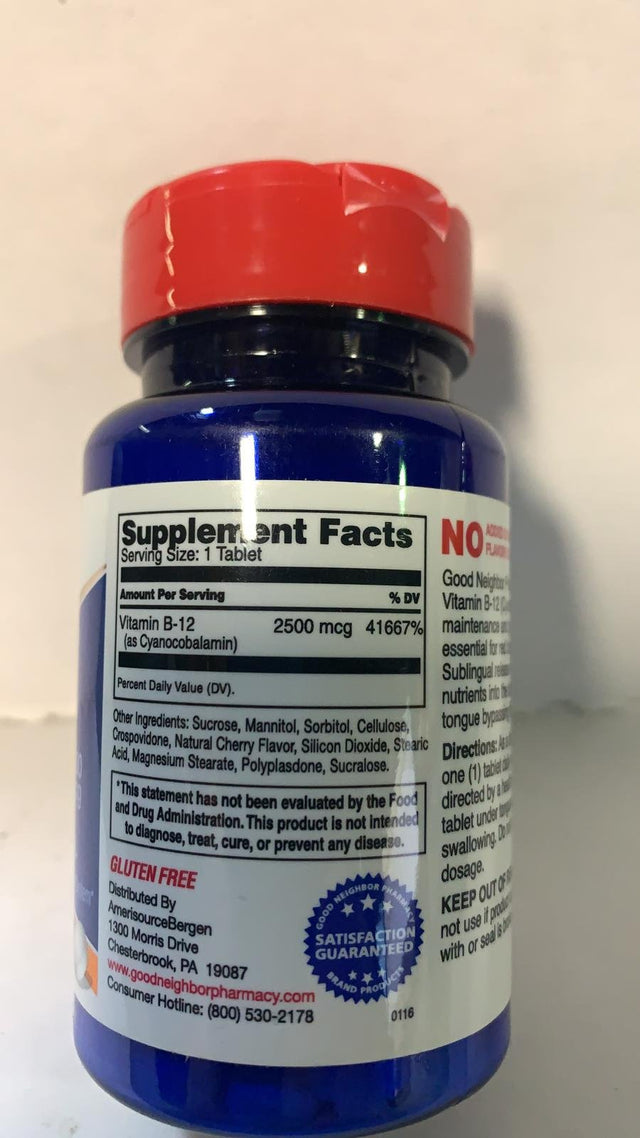 GNP Vitamin B-12 Dietary Supplement 2500 Mcg, 60 Tablets)