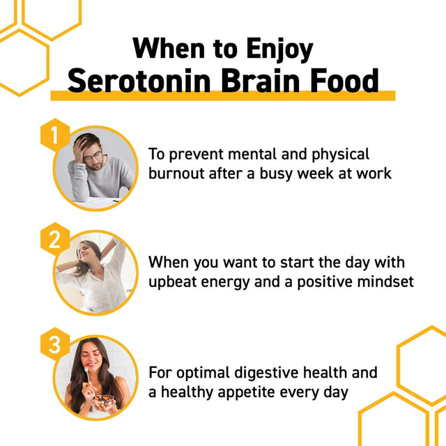 NATURAL STACKS Serotonin Brain Food W/ L-Tryptophan & Rhodiola Rosea - Mood Support Supplement - Promotes Positive Mood, Calmness, Stress Relief - Happy Mood & Brain Support Supplement - 60 Capsules