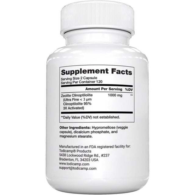 Full Body Detox Cleanse - 240 Zeolite Capsules Supplements Sorbolit by Todicamp - Colon Cleanse - Liver Cleanse Detox & Repair - Ultra Fine 1-2