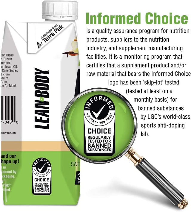 Lean Body Ready-To-Drink, Plant-Based Vegan Vanilla Caramel Protein Shake, 30G Protein, No Artificial Flavors, Sweeteners or Colors, Non GMO, Gluten Free, Premium Pea & Rice Blend (Pack of 12)