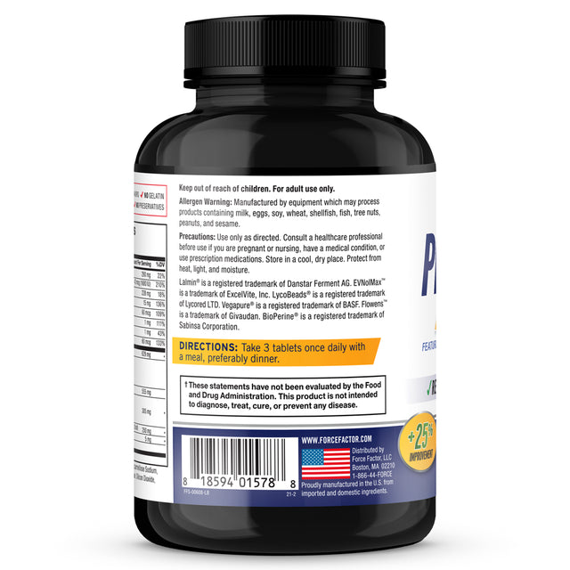 Force Factor Prostate Advanced, Prostate Supplement for Men,180 Tablets