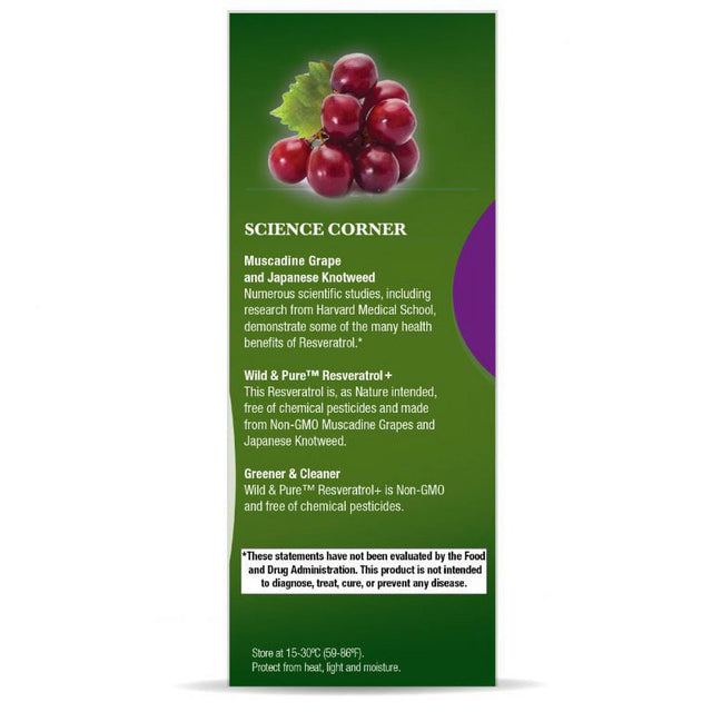 Genceutic Naturals Wild & Pure Resveratrol+, 500 Mg, 60 Vegetarian Capsules