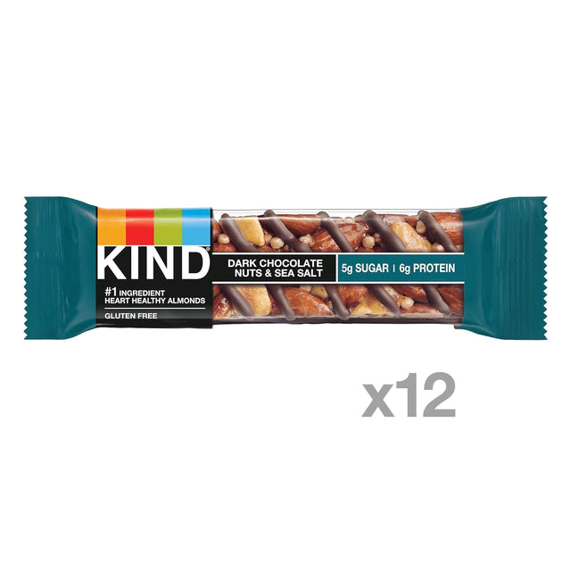 KIND Bars, Pomegranate Blueberry Pistachio and Dark Chocolate Nuts and Sea Salt, Healthy Snacks, Gluten Free, 12 Count