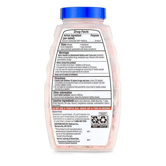 Equate Ultra Strength Antacid Tablets for Heartburn, Assorted Berries, Twin Pack, 160 Count