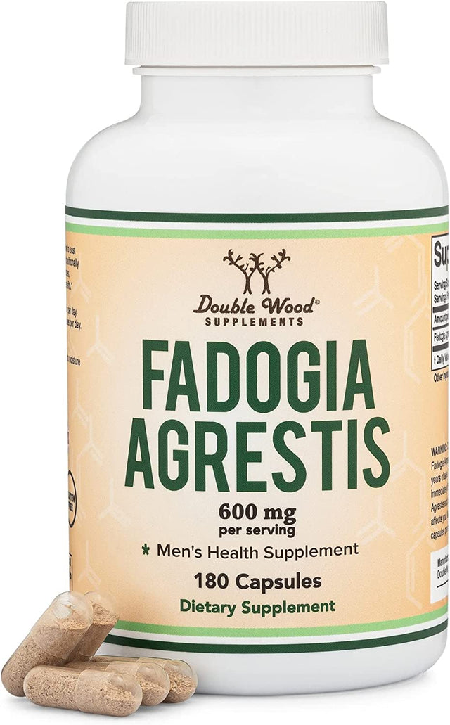 Fadogia Agrestis 600Mg per Serving (180 Capsules) Powerful Extract to Support Athletic Performance and Muscle Growth (Manufactured and Third Party Tested in the USA) by Double Wood