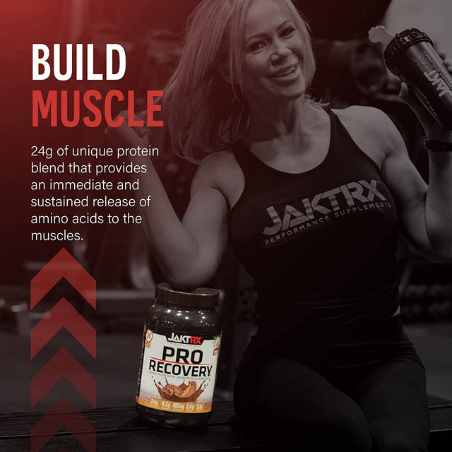 JAKTRX PRO Recovery – Post-Workout Whey Protein Powder – Muscle Builder & Recovery Supplement – BCAA, Glutamine, Leucine, Glucosamine & MCT – 28 Servings - Peanut Butter Chocolate