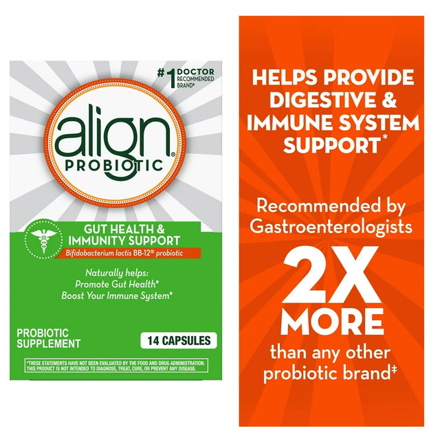 Align Probiotic Gut Health and Immunity Capsules, Unisex Daily Probiotic Supplement, 14 Ct