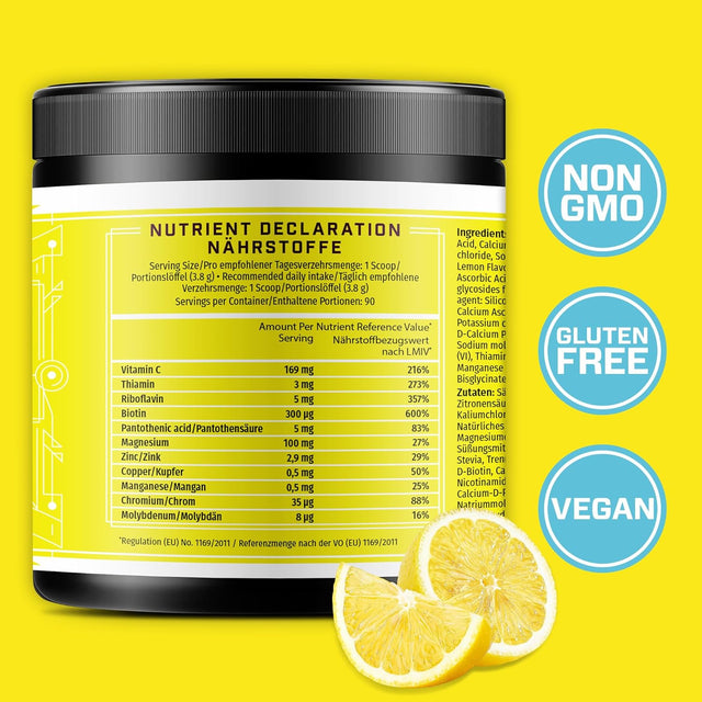 KEY NUTRIENTS Electrolytes Powder No Sugar - Refreshing Lemonade Electrolyte Powder - Hydration Powder - No Calories, Gluten Free Keto Electrolytes Powder - 90 Servings - Made in USA