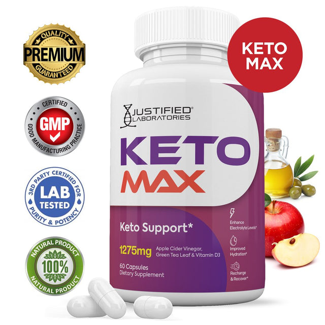Keto Max ACV Pills 1275Mg Dietary Supplement 60 Capsules