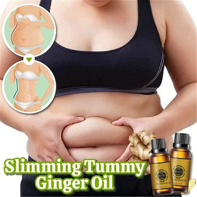 Ginger Essential Oil,Belly Drainage Ginger Oil, Lymphatic Drainage Ginger Oil, Slimming Tummy Ginger Oil, Relieves Muscle Swelling and Pain(10Ml/Bottle, 6 Bottle)
