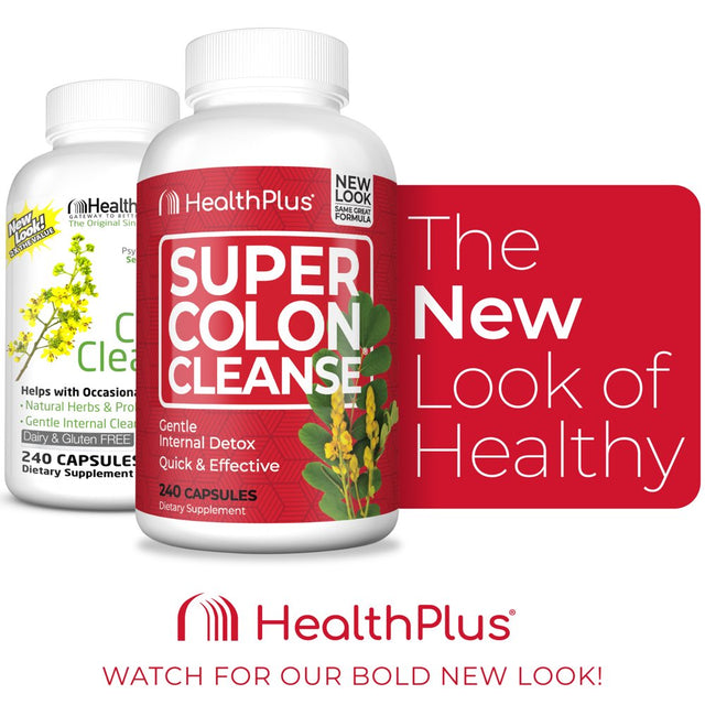 Health plus Super Colon Cleanse Laxative Capsules, 240-Count