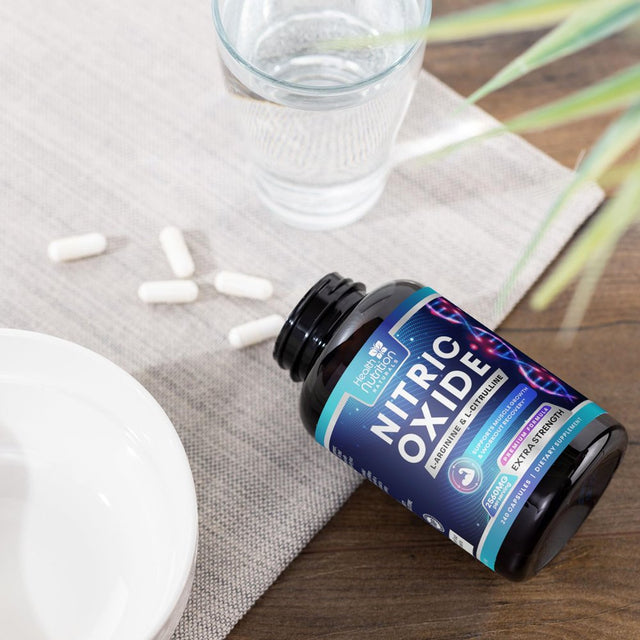 Extra Strength Nitric Oxide Supplement L Arginine 3X Strength - Citrulline Malate, AAKG, Beta Alanine - Premium Muscle Supporting Nitric Booster for Energy & Strength to Train Harder - 240 Capsules