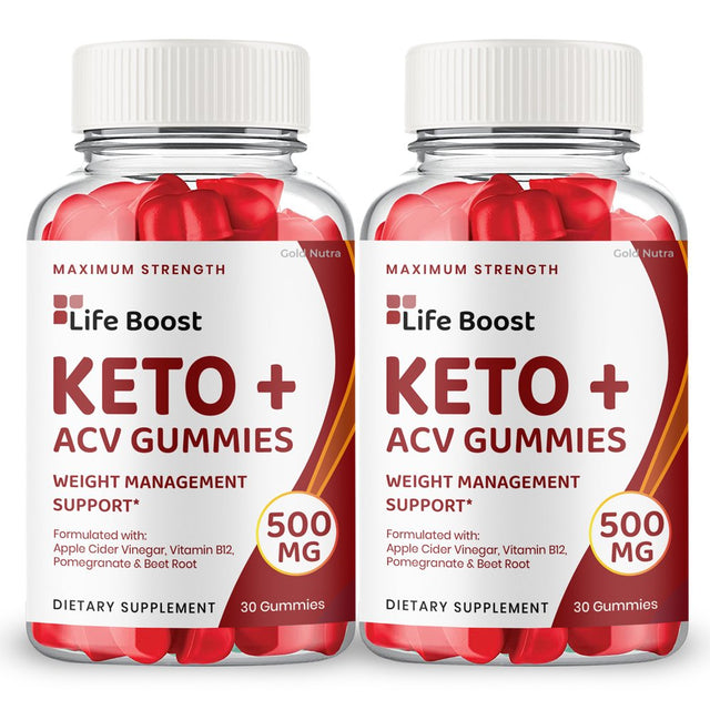 Life Boost Keto ACV Gummies Powerful Formula, Maximum Strength (2 Pack)