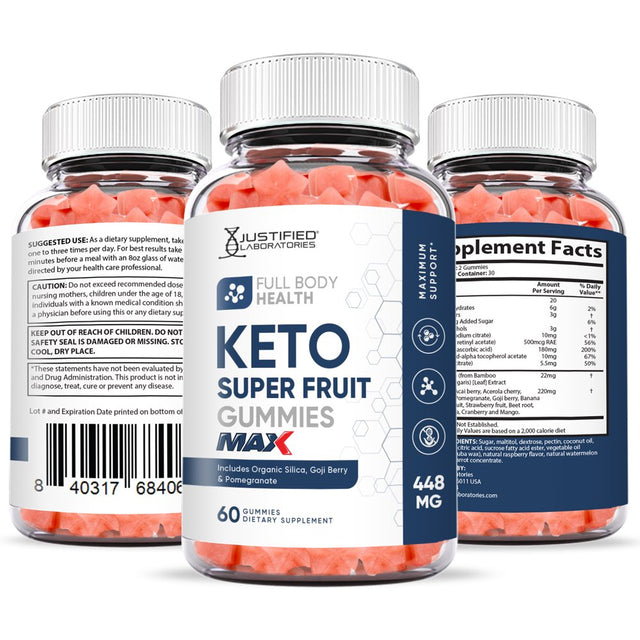 Full Body Keto Max Gummies Dietary Supplement 60 Gummys