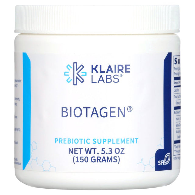 Klaire Labs Biotagen Powder - Prebiotic Inulin, Beta-Glucan & Arabinogalactan to Support Gut Microbiota (30 Servings, 150 Grams)