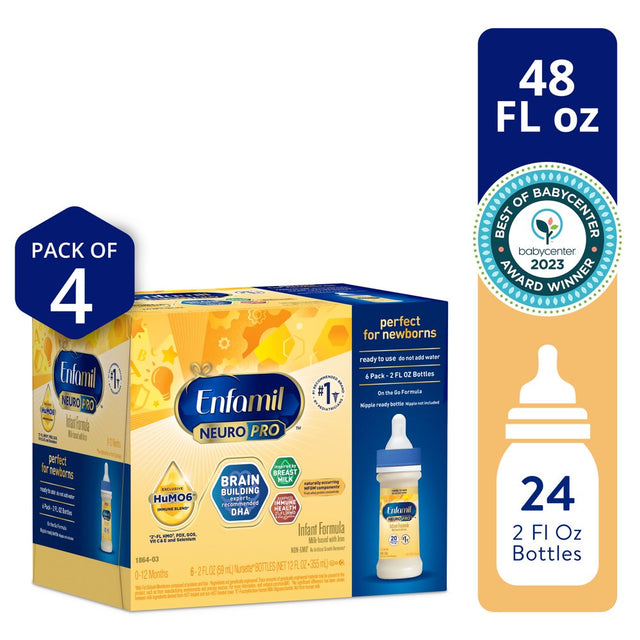 Enfamil Neuropro Baby Formula, Milk-Based Infant Nutrition, MFGM* 5-Year Benefit, Expert-Recommended Brain-Building Omega-3 DHA, Exclusive Humo6 Immune Blend, Non-Gmo, 2 Fl Oz, 24 Count