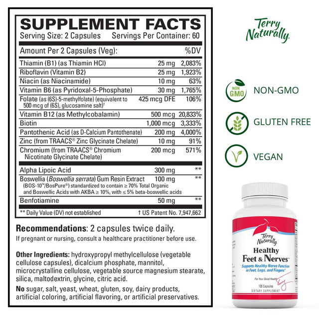 Europharma - Terry Naturally Healthy Feet & Nerves - 120 Capsules