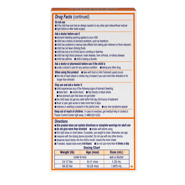 Infants' Motrin Concentrated Drops, Fever Reducer, Ibuprofen, Berry Flavored.5Oz