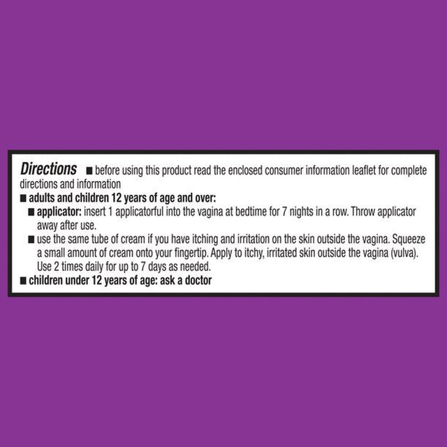 Equate Miconazole 7-Day Vaginal Cream with Disposable Applicators, 1.59 Oz, Yeast Infection Treatment