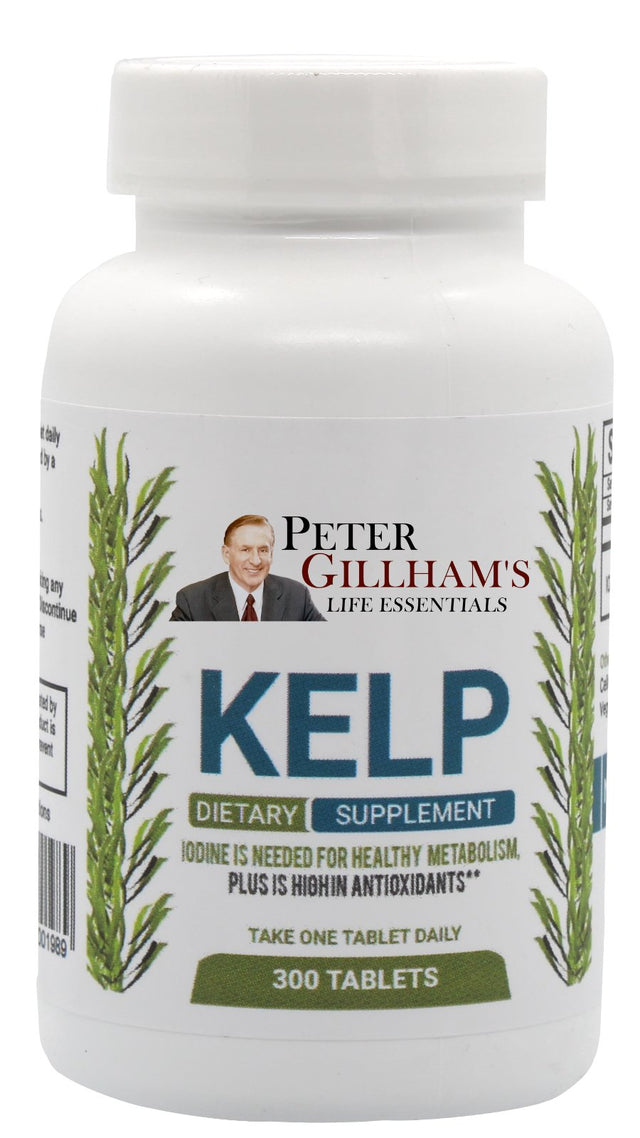 Kelp 150Mg 300 Vegetarian Tablets, Supports Healthy Thyroid Function, Gluten Free, Vegan Friendly. Made in USA by Peter Gillham'S Life Essentials