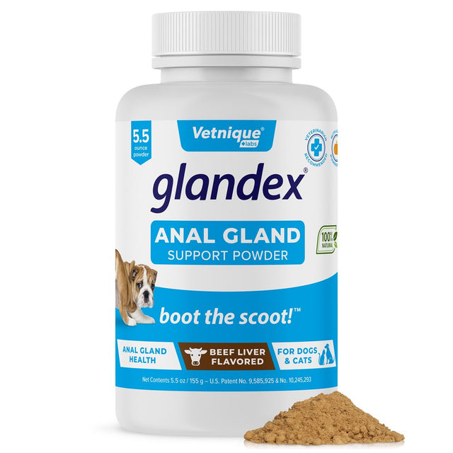 Glandex Beef Liver Anal Gland and Digestive Support Powder with Pumpkin for Dogs and Cats, 5.5 Oz.
