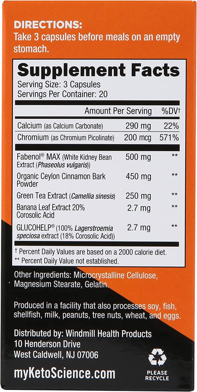 Keto Science Keto Carb Cheater, Supports Carb Reduction, Helps Manage Carbs, Supports Keto Diet, Keto Cheat Meal, Eat Carbs While on Keto, with White Kidney Bean Extract, 20 Servings, Orange