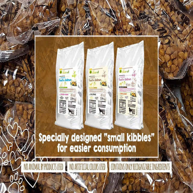 Alpha Dog Series All Natural Limited Ingredients Premium Dry Dog Food Kibble, Duck and Salmon Recipe, Complete Balanced Health, for Puppies and Small and Medium Breed Dogs (All Stages) - 2.6 Lbs.