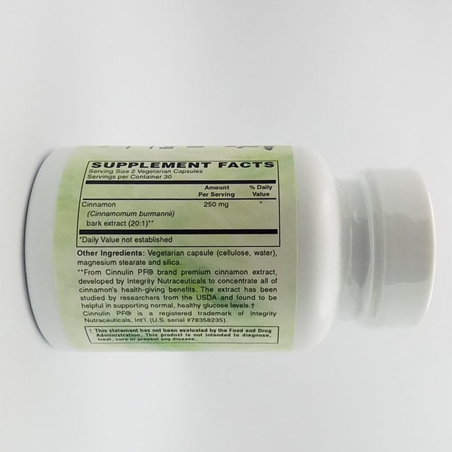 Holly Hill Health Foods, Cinnamon, Cinnulin PF 250 MG, 60 Vegetarian Capsules