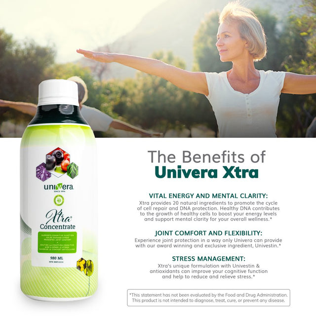 Univera Xtra Concentrate - Vital Energy, Stress Management, Focus and Clarity, Joint Health, Antioxidant Protection | 30Oz Bottle (890Ml)