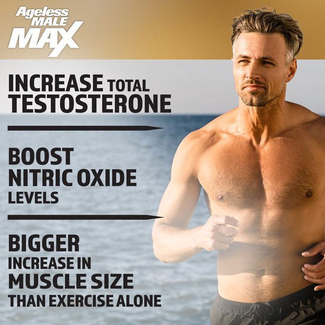Ageless Male MAX Total Testosterone and Nitric Oxide Booster, 60 Ct *EN