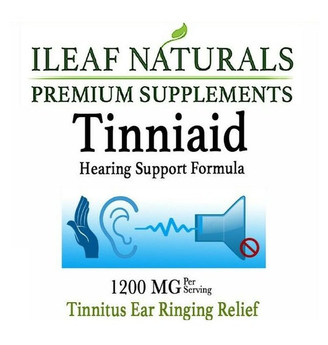 Ileafnaturals Tinniaid - Tinnitus Ear Ringing Relief 1200MG - 60 Veggie Capsules