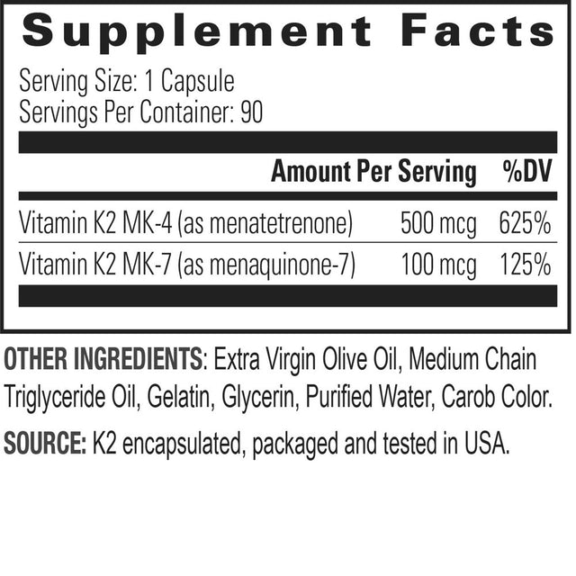 Innovixlabs Full Spectrum Vitamin K2 Capsules, 90 Ct