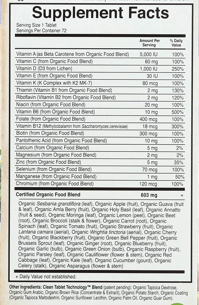 Garden of Life Organic Mykind Men'S Once Daily Multi, 72 CT