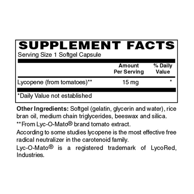 Holly Hill Health Foods, Lycopene, 60 Softgels