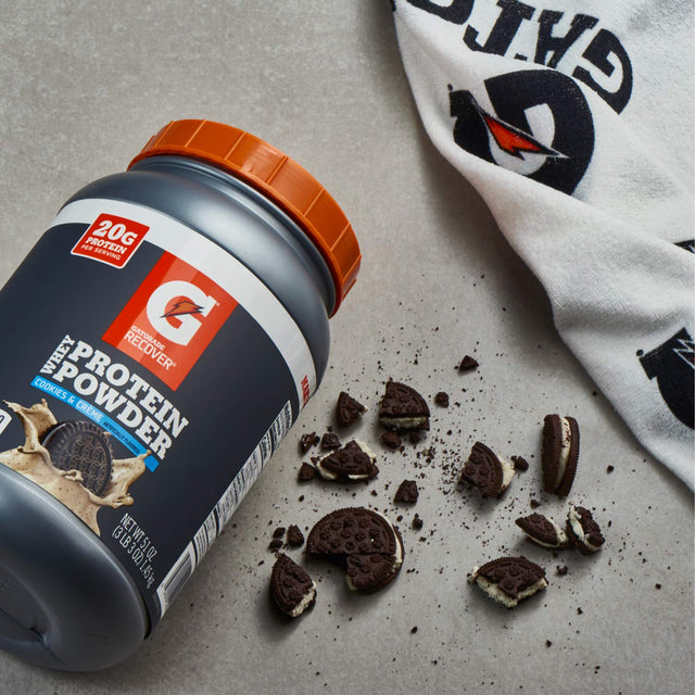 Gatorade Whey Protein Powder, Cookies & Crème, 51 Oz (50 Servings per Canister, 20 Grams of Protein per Serving)