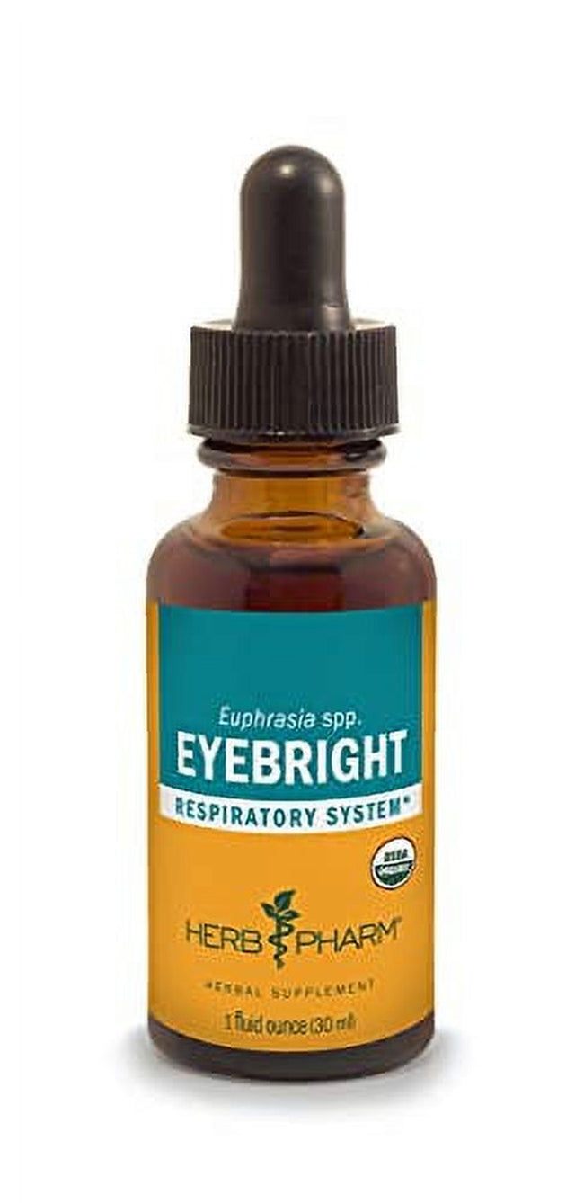 Herb Pharm Certified Organic Eyebright Liquid Extract for Respiratory System Support - 1 Ounce, Clear