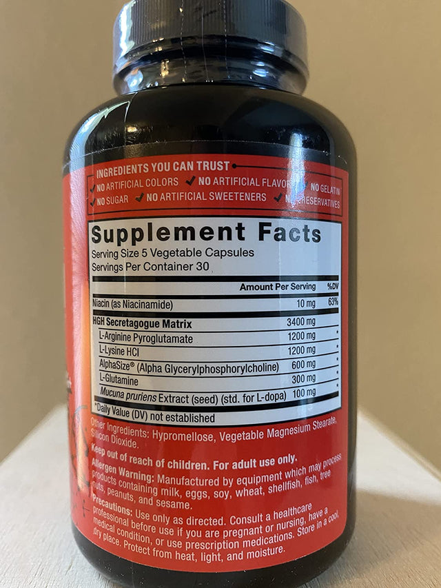 FORCE FACTOR Prime HGH Secretion Activator Supplement for Men with L-Arginine and L-Glutamine to Trigger HGH Production, Boost Workout Force, and Improve Athletic Performance, 150 Capsules