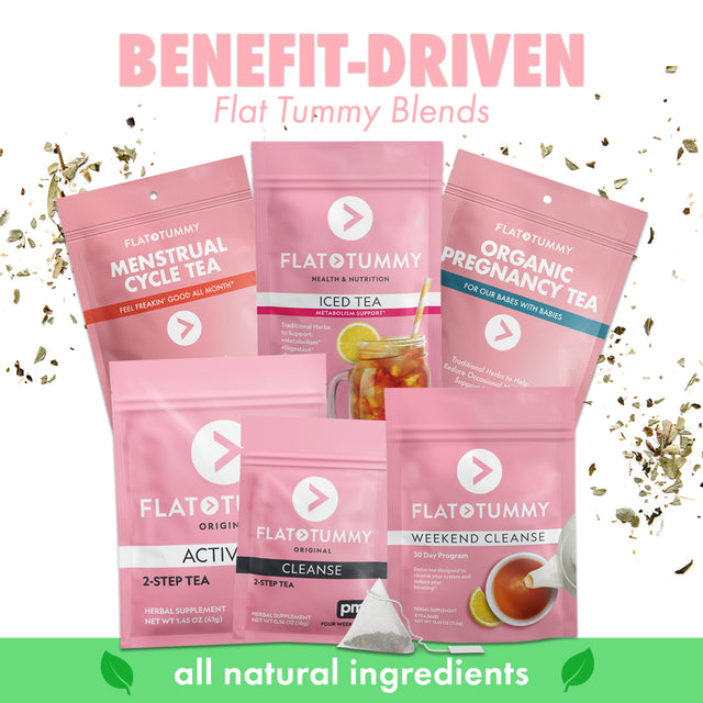 Flat Tummy 2-Step Detox Tea, 2 Week Program (20 Servings) – Detox Tea to Boost Energy, Speed Metabolism, Reduce Bloating - All Natural Detox Tea Cleanse W/ Green Tea, Dandelion, Fennel, & More