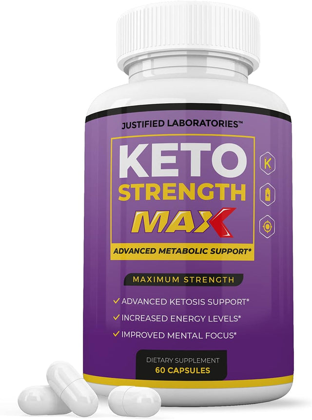 Keto Strength Max 1200MG Pills Includes Apple Cider Vinegar Gobhb Strong Exogenous Ketones Advanced Ketogenic Supplement Ketosis Support for Men Women 60 Capsules