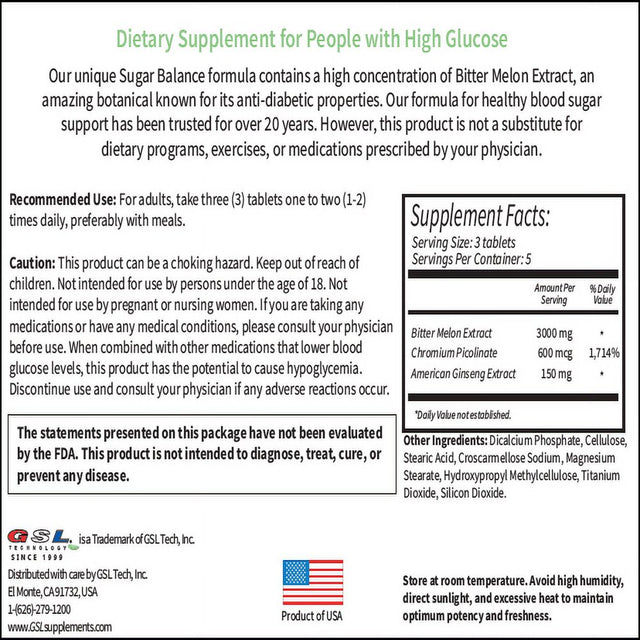 GSL Sugar Balance 90 Tablets(6 Boxes)