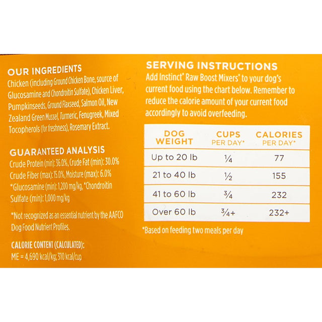 Instinct Freeze Dried Raw Boost Mixers Mobility Support Grain-Free All Natural Dog Food Topper by Nature'S Variety, 5.5 Oz. Bag